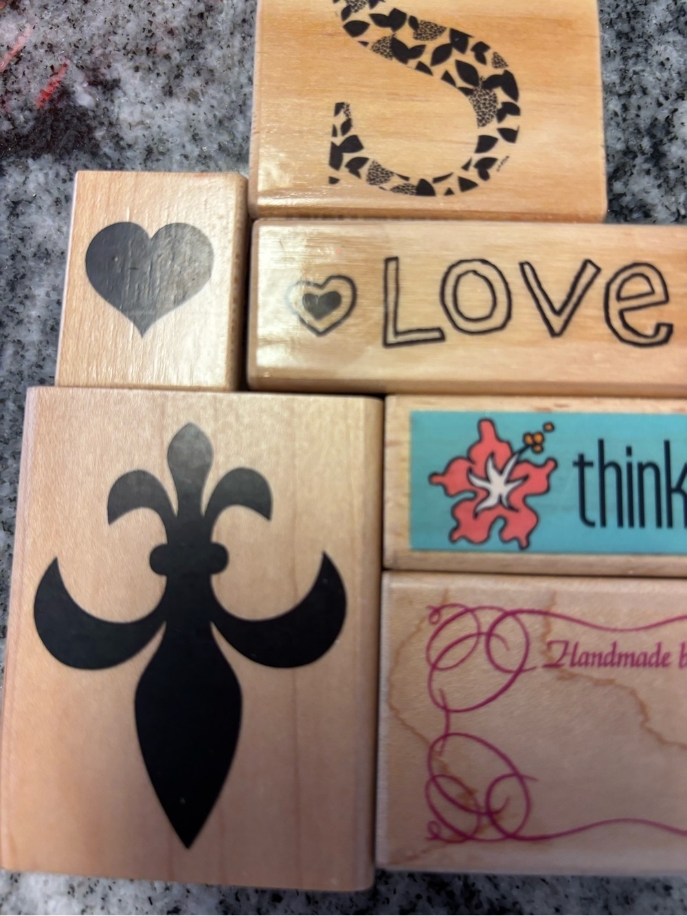 Seasonal Holiday Wood Stamp Set - Natural Wood with Green & Red Accents - Picture 5 of 8